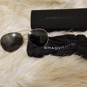 Shady Rays Tangle Free Aviators Black Gold Small Sunglasses